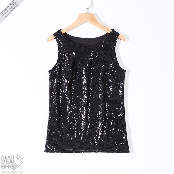 Camiseta de Tirantes con Lentejuelas para Mujer