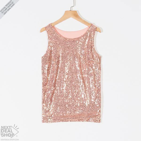 Camiseta de Tirantes con Lentejuelas para Mujer